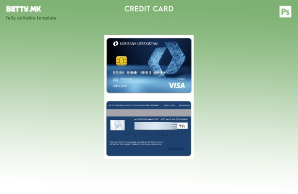 модерен стил Узбекистан КДБ банка виза класичен шаблон за картичка